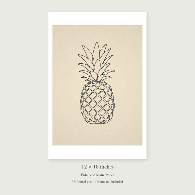 Pineapple Line unframed 12 by 18 inch print on enhanced matte paper, shown with its white paper border.