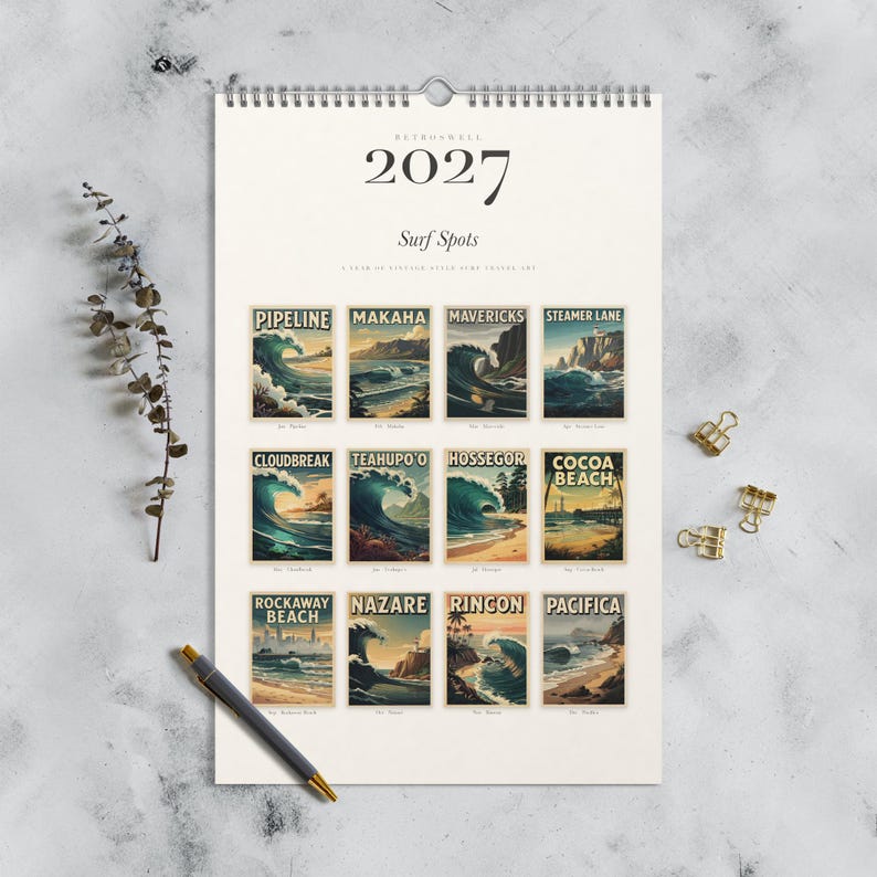 2027 Surf Calendar