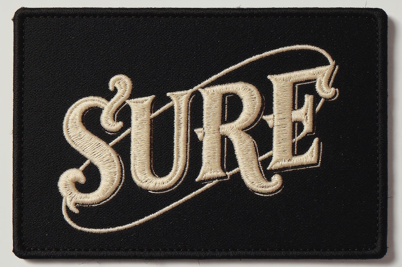 Surf Embroidered Patch Print framed in a home office setting