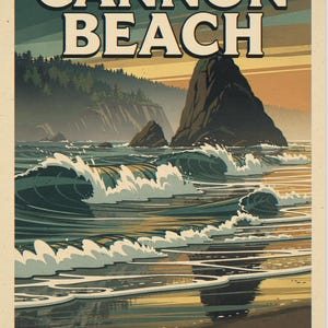Cannon Beach Oregon Surf full artwork and composition, shown flat without a room setting.