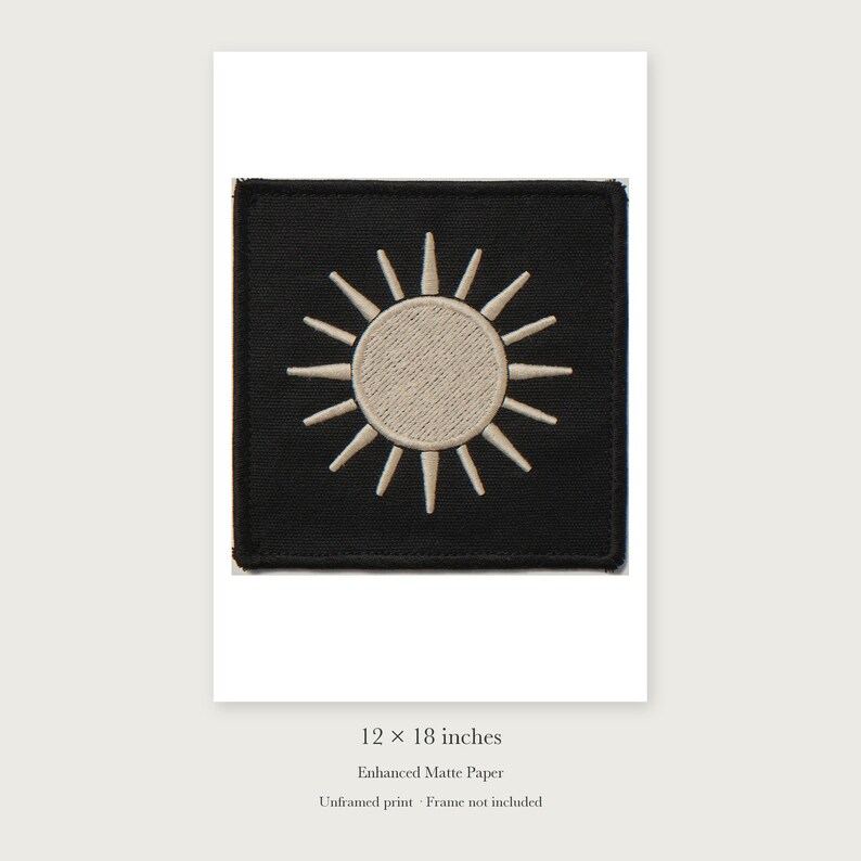 Sun Patch unframed 12 by 18 inch print on enhanced matte paper, shown with its white paper border.