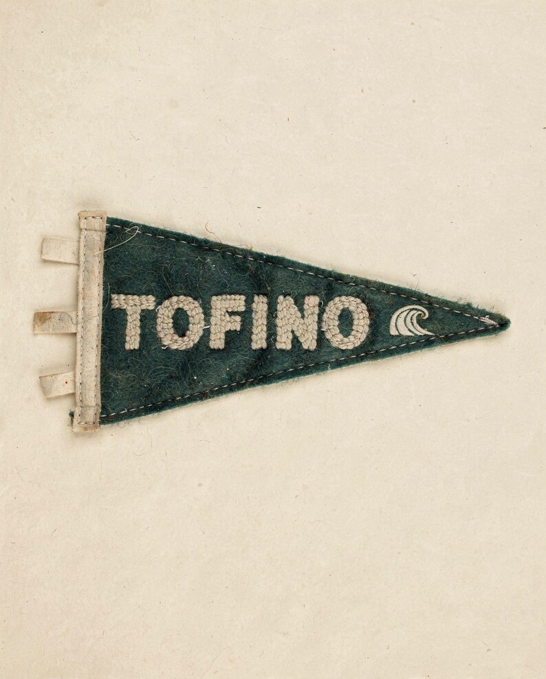 Tofino, British Columbia Surf Pennant Print | Vintage Felt Pennant Art | Beach House Decor | Retro Surf Wall Art | Printable Digital Downloa image 2