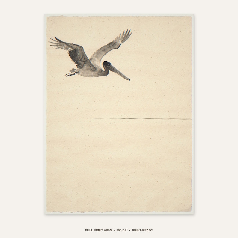 Sumi-e Pelican Ink Print (Digital Download)
