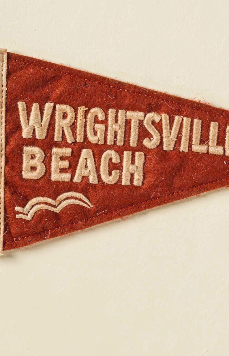 Wrightsville Beach, North Carolina Surf Pennant Print | Vintage Felt Pennant Art | Beach House Decor | Retro Surf Wall Art | Printable Digit image 4