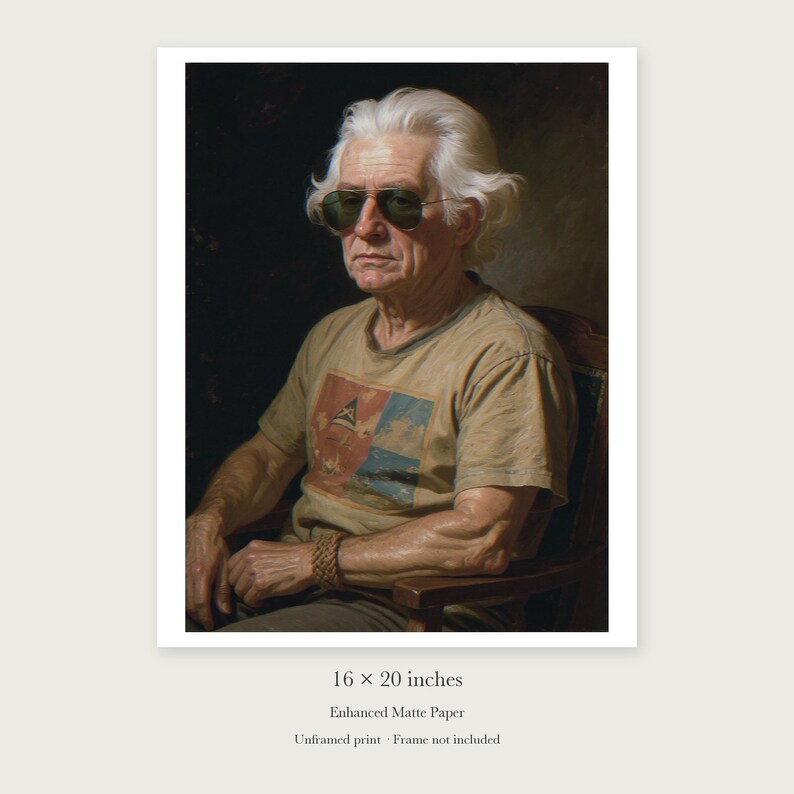 Thomas Jefferson unframed 16 by 20 inch print on enhanced matte paper, shown with its white paper border.