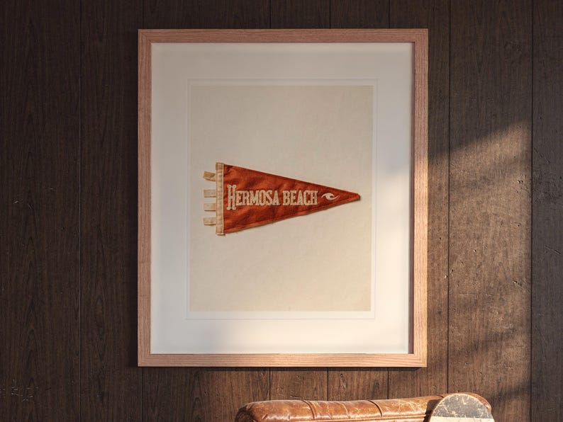 Hermosa Beach, California Surf Pennant Print