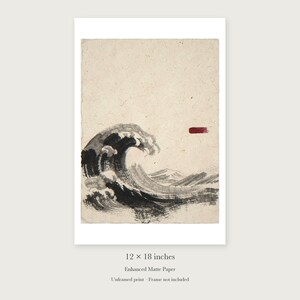 Wave Ink Style unframed 12 by 18 inch print on enhanced matte paper, shown with its white paper border.