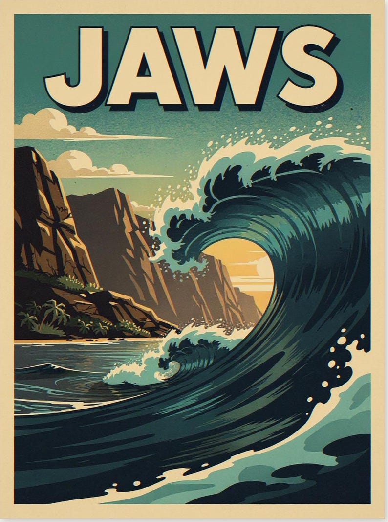 Jaws Maui Surf Poster