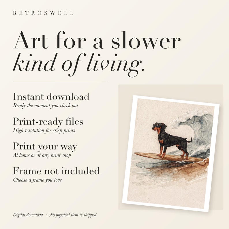 RetroSwell digital download: instant download, print-ready files, print at home or at any print shop. Frame not included.