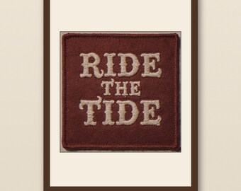 Ride the Tide Patch Print | Vintage Embroidered Patch Wall Art | Retro Surf Decor | Printable Beach House Art