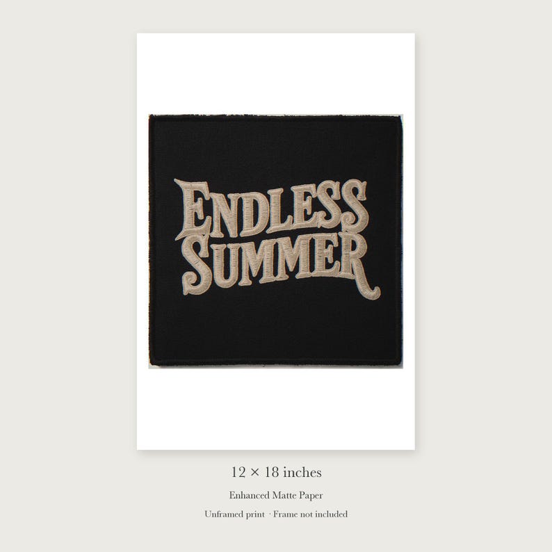 Endless Summer Patch unframed 12 by 18 inch print on enhanced matte paper, shown with its white paper border.