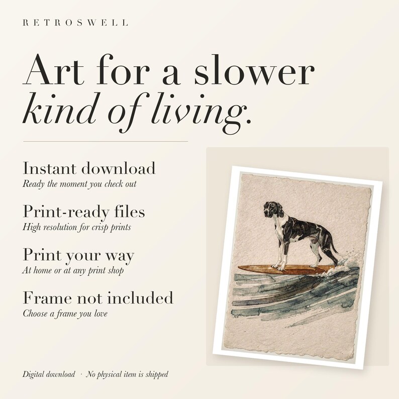 RetroSwell digital download: instant download, print-ready files, print at home or at any print shop. Frame not included.