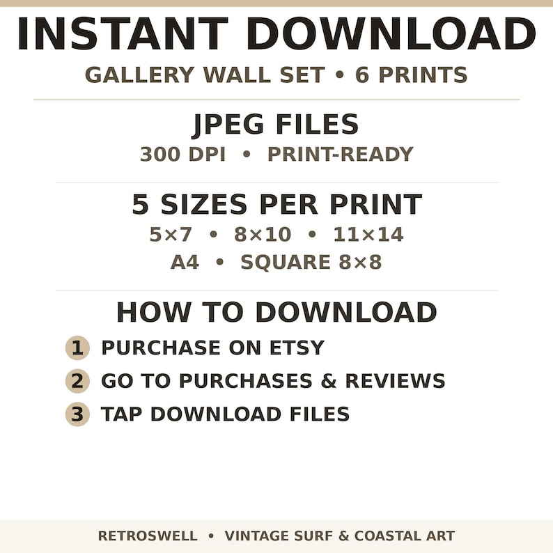 Instant digital download - print at home