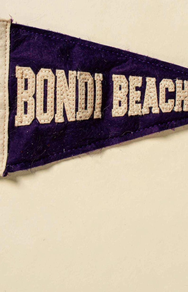 Bondi Beach, Sydney, Australia Surf Pennant Print | Vintage Felt Pennant Art | Beach House Decor | Retro Surf Wall Art | Printable Digital D image 4