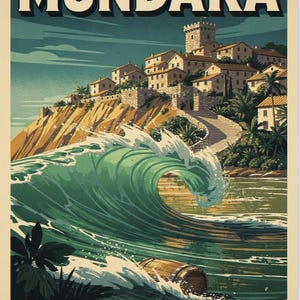 Mundaka Spain Surf full artwork and composition, shown flat without a room setting.