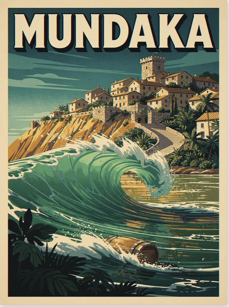Mundaka Spain Surf Poster