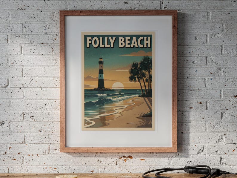 Folly Beach Surf Poster