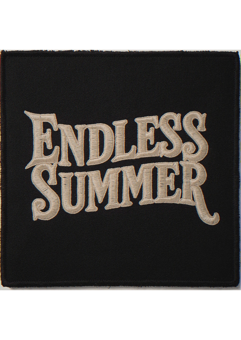 Endless Summer embroidered-style patch unframed printed artwork and full composition with its paper border.