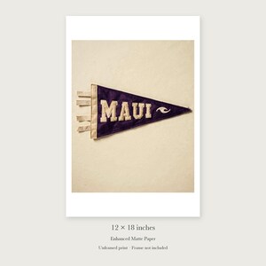 Maui Surf Pennant unframed 12 by 18 inch print on enhanced matte paper, shown with its white paper border.