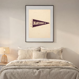 Nantucket, Massachusetts Surf Pennant Print | Vintage Felt Pennant Art | Beach House Decor | Retro Surf Wall Art | Printable Digital Downloa image 6