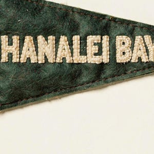 Hanalei Bay, Kauai, Hawaii Surf Pennant Print | Vintage Felt Pennant Art | Beach House Decor | Retro Surf Wall Art | Printable Digital Downl image 4