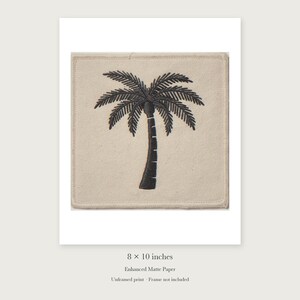 Palm Tree Patch Art Print, Framed or Unframed Retro Coastal Poster image 7