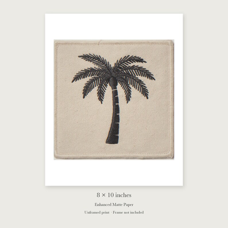 Palm Tree Patch Art Print, Framed or Unframed Retro Coastal Poster image 7