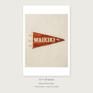 Waikiki Surf Pennant Art Print, Framed or Unframed Coastal Poster image 8
