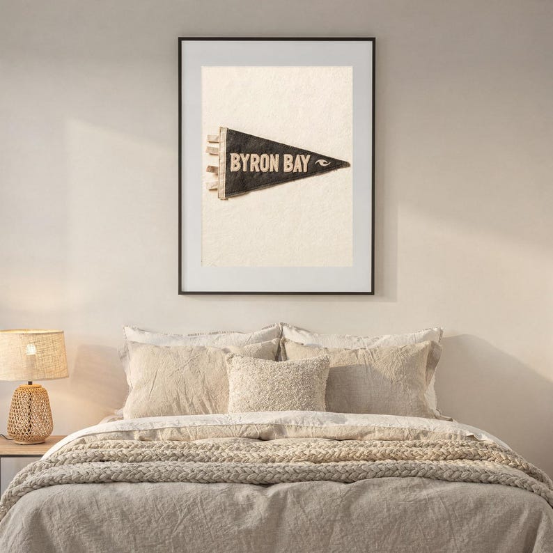 Byron Bay, Australia Surf Pennant Print | Vintage Felt Pennant Art | Beach House Decor | Retro Surf Wall Art | Printable Digital Download image 6