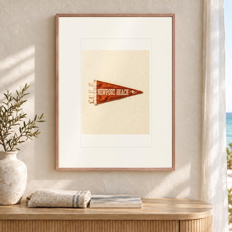 Newport Beach, California Surf Pennant Print