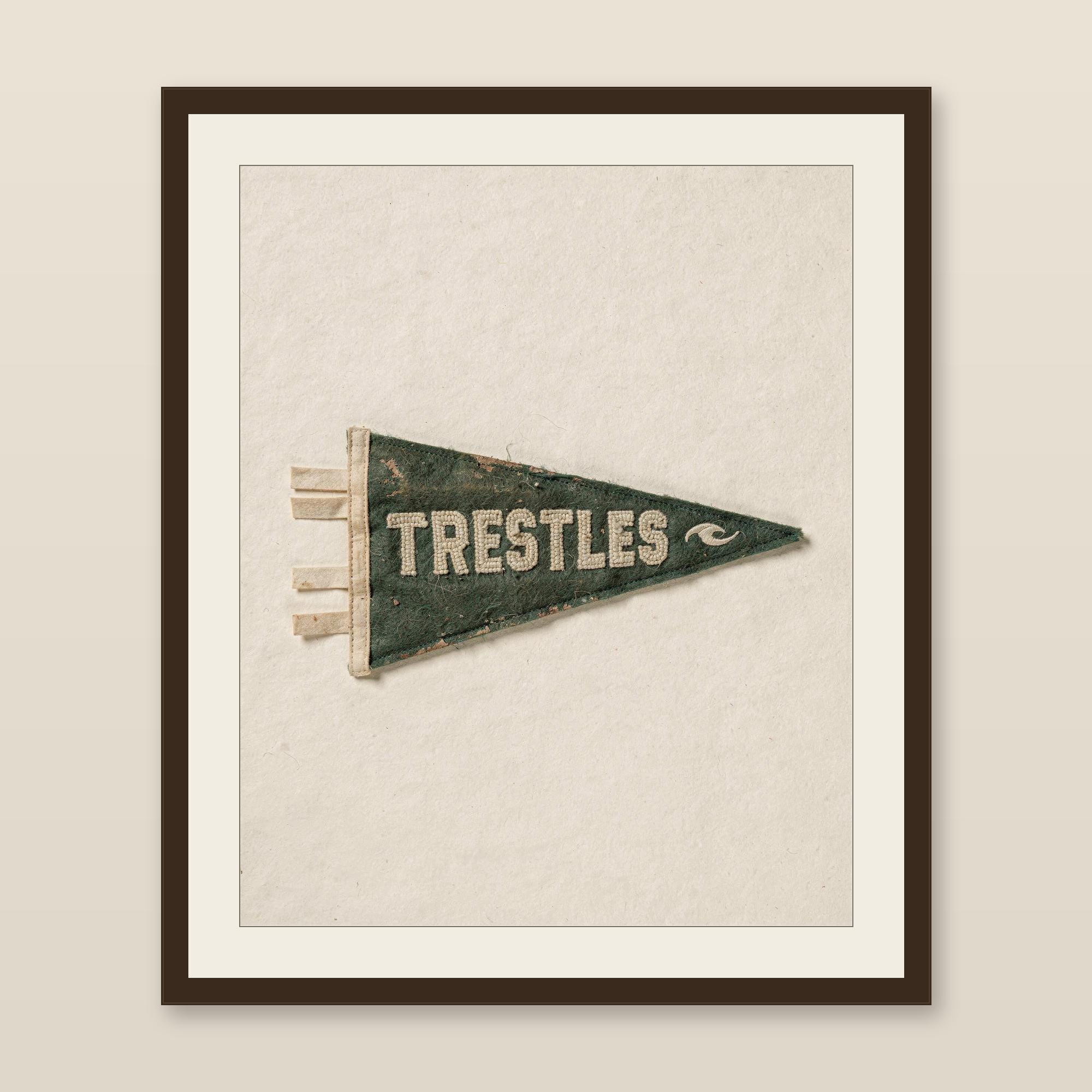 Trestles, San Clemente, California Surf Pennant Print | Vintage Felt Pennant Art | Beach House Decor | Retro Surf Wall Art | Printable Digit