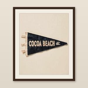 Cocoa Beach, Florida Surf Pennant Print | Vintage Felt Pennant Art | Beach House Decor | Retro Surf Wall Art | Printable Digital Download image 1