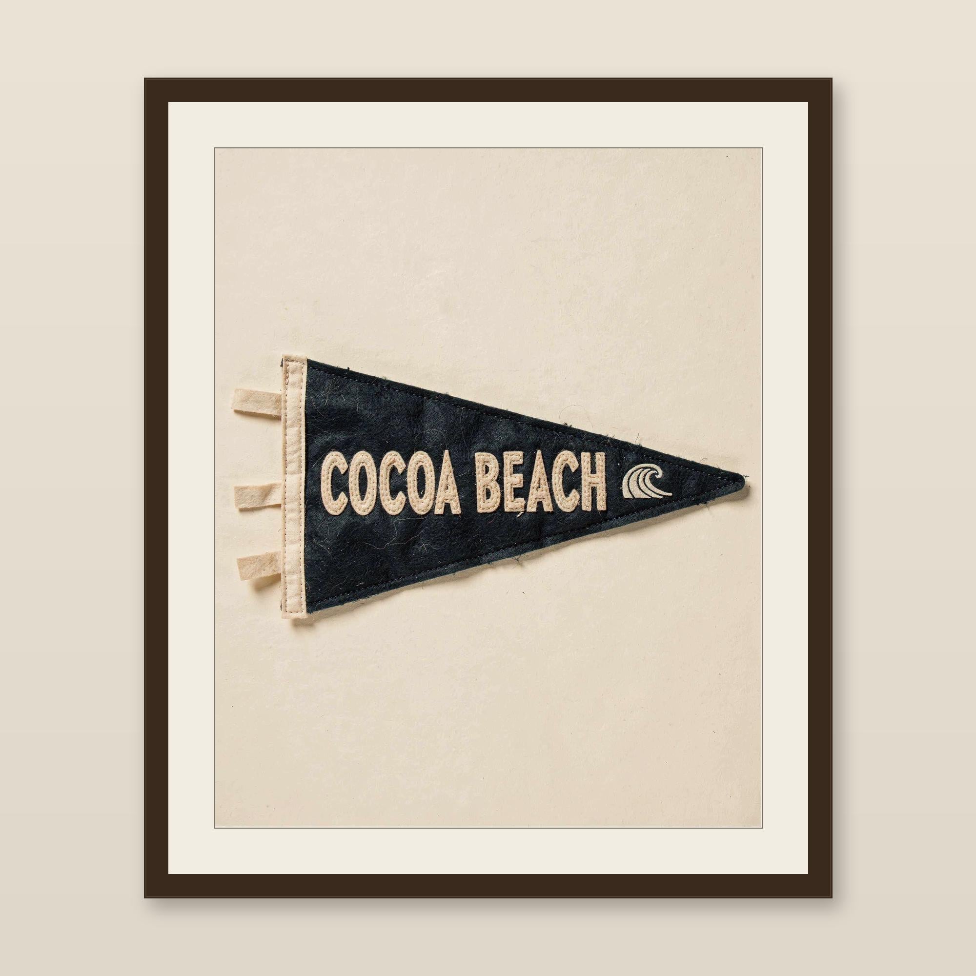 Cocoa Beach, Florida Surf Pennant Print | Vintage Felt Pennant Art | Beach House Decor | Retro Surf Wall Art | Printable Digital Download