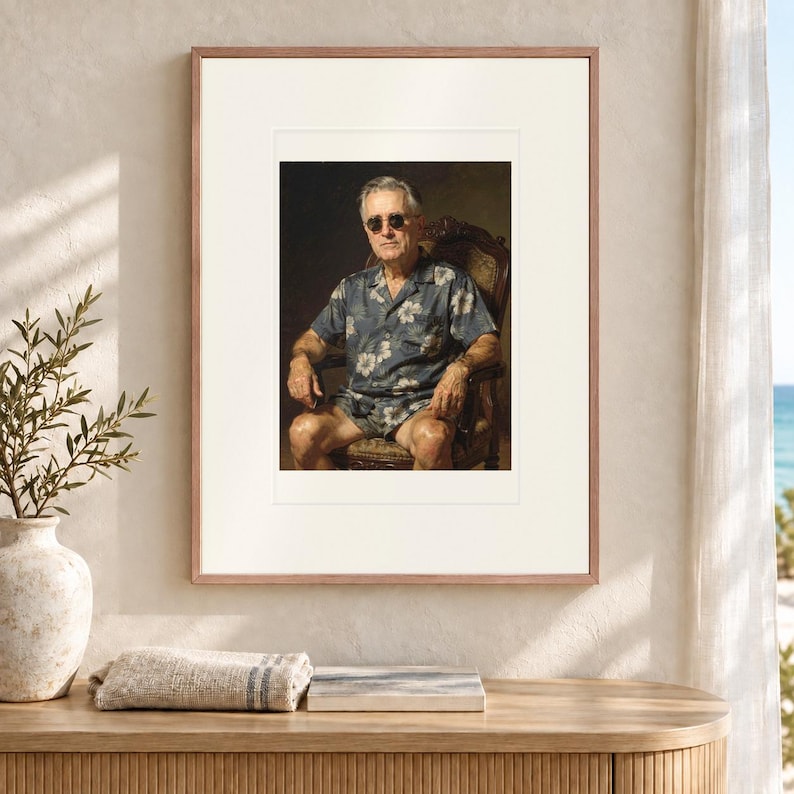 Franklin D. Roosevelt Surfer Kunstdruck, gerahmt oder ungerahmt, lustiges Präsidenten-Strandposter Bild 12