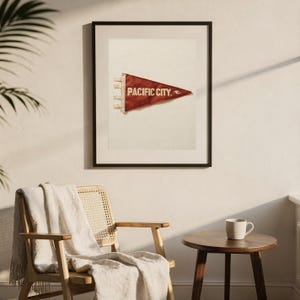 Pacific City, Oregon Surf Pennant Print | Vintage Felt Pennant Art | Beach House Decor | Retro Surf Wall Art | Printable Digital Download image 7