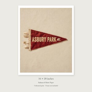 Asbury Park Surf Pennant unframed 16 by 20 inch print on enhanced matte paper, shown with its white paper border.