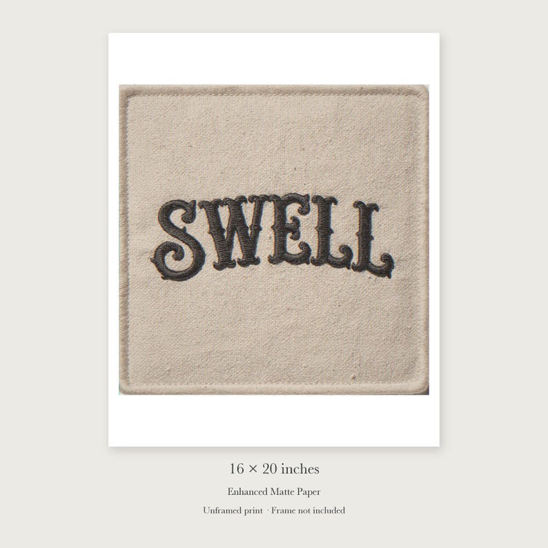 Swell Patch unframed 16 by 20 inch print on enhanced matte paper, shown with its white paper border.
