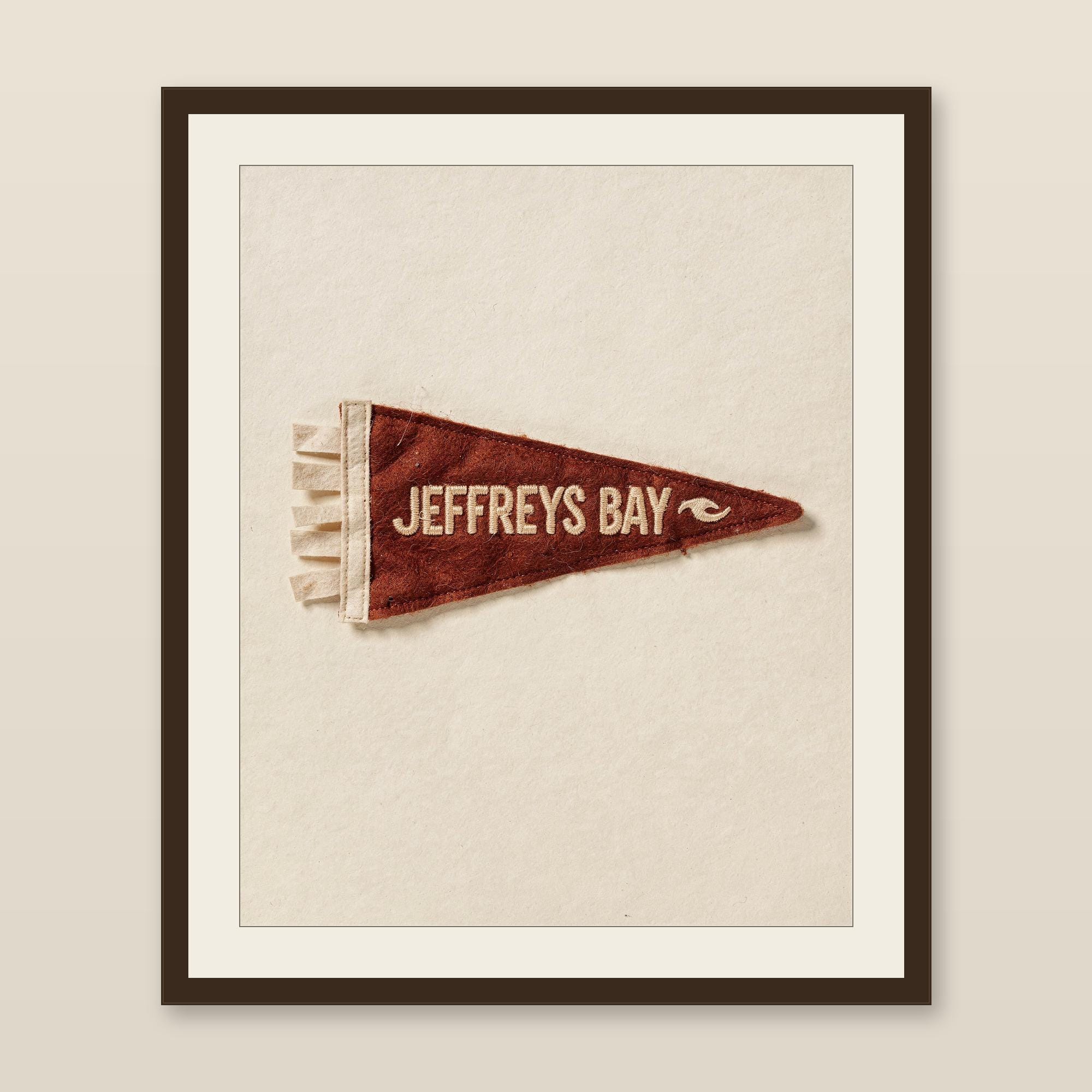 Jeffreys Bay, South Africa Surf Pennant Print | Vintage Felt Pennant Art | Beach House Decor | Retro Surf Wall Art | Printable Digital Downl