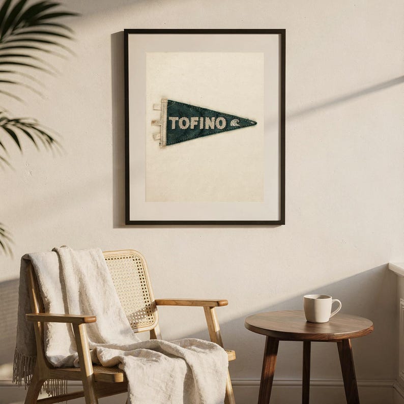 Tofino, British Columbia Surf Pennant Print | Vintage Felt Pennant Art | Beach House Decor | Retro Surf Wall Art | Printable Digital Downloa image 7