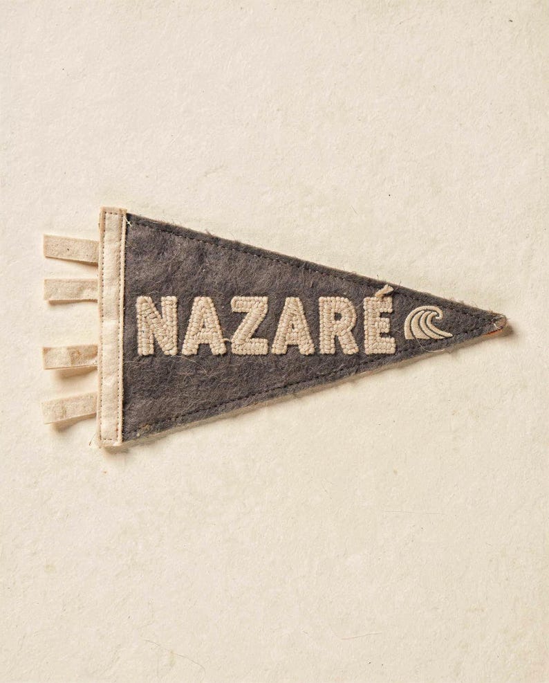 Nazaré, Portugal Surf Pennant Print