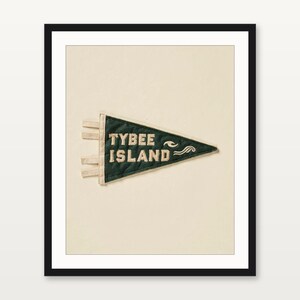 Wimpel-Print „Tybee Island, Georgia Surf“ | Vintage-Filzwimpel | Strandhaus-Deko | Retro-Surf-Wandbild | Digitaler Download zum Ausdrucken Bild 3