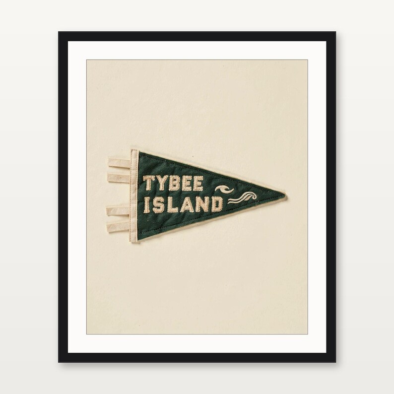 Wimpel-Print „Tybee Island, Georgia Surf“ | Vintage-Filzwimpel | Strandhaus-Deko | Retro-Surf-Wandbild | Digitaler Download zum Ausdrucken Bild 3