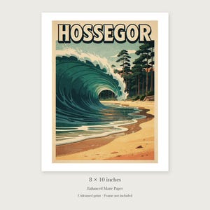 Hossegor Surf unframed 8 by 10 inch print on enhanced matte paper, shown with its white paper border.