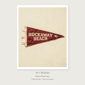 Rockaway Beach Surf Pennant Art Print, Framed or Unframed Coastal Poster image 9