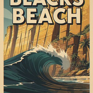 Blacks Beach Surf full artwork and composition, shown flat without a room setting.