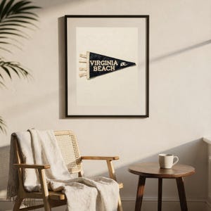 Virginia Beach, Virginia Surf Pennant Print | Vintage Felt Pennant Art | Beach House Decor | Retro Surf Wall Art | Printable Digital Downloa image 7
