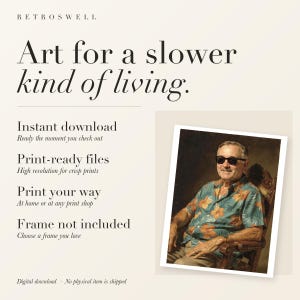 RetroSwell digital download: instant download, print-ready files, print at home or at any print shop. Frame not included.