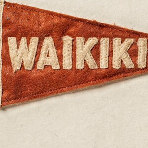 Waikiki, Oahu, Hawaii Surf Pennant Print | Vintage Felt Pennant Art | Beach House Decor | Retro Surf Wall Art | Printable Digital Download image 4
