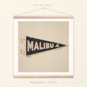 Malibu Surf Pennant Art Print, Framed or Unframed Coastal Poster image 5