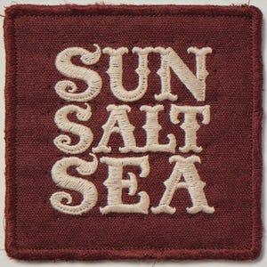 Sun Salt Sea embroidered-style patch unframed printed artwork and full composition with its paper border.